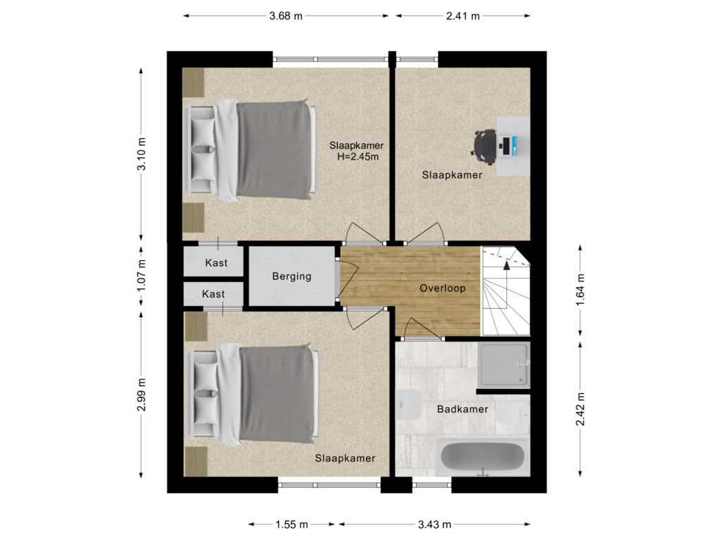 Bekijk plattegrond van Eerste Verdieping van van Riebeeckstraat 3