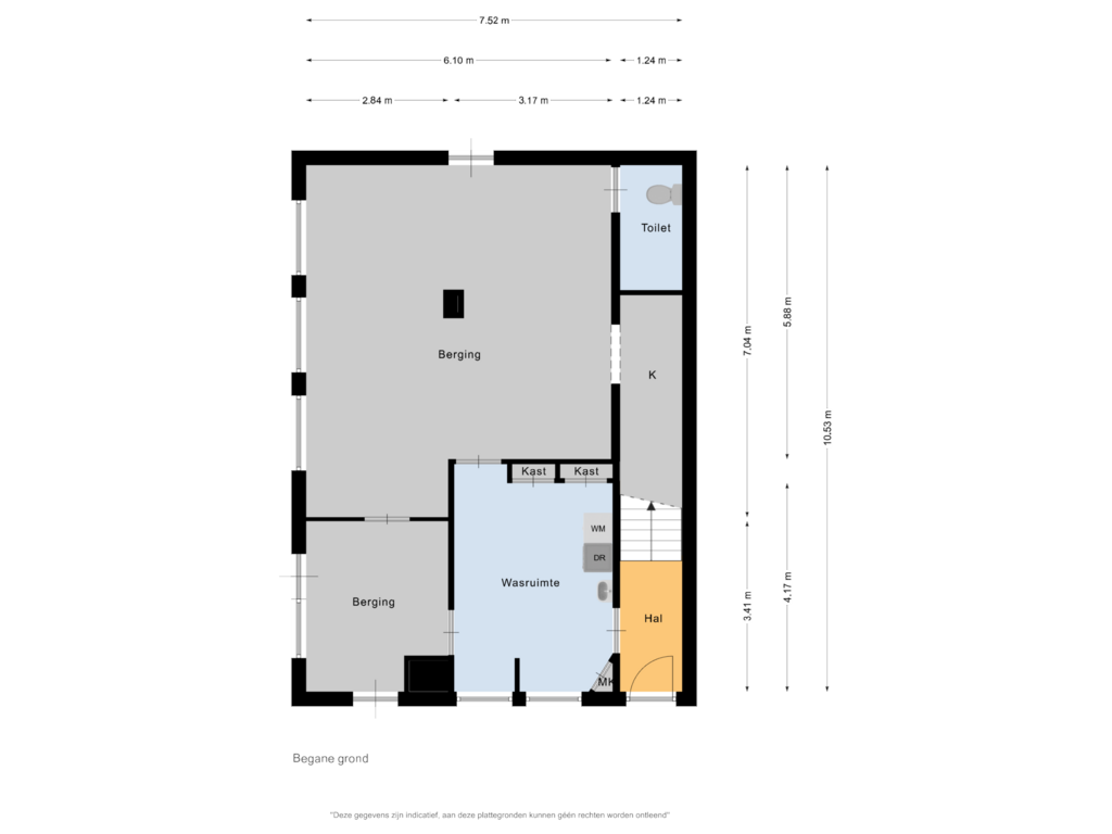 View floorplan of Begane grond of Bleekersstraat 60