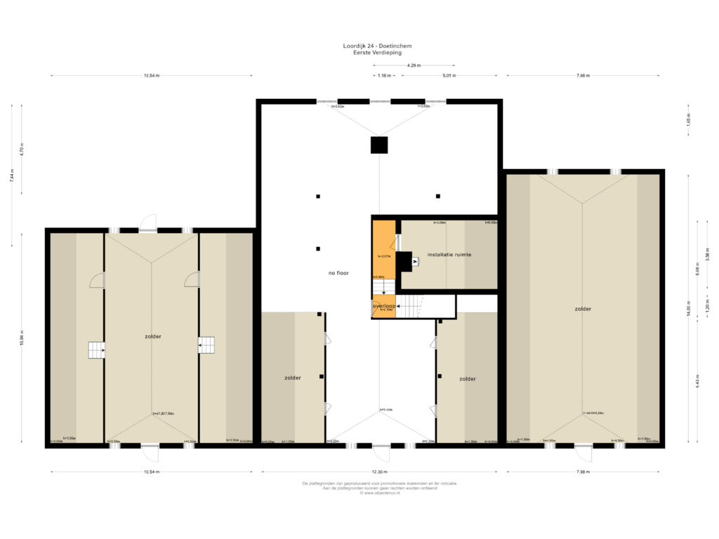 Bekijk plattegrond van EERSTE VERDIEPING van Loordijk 24