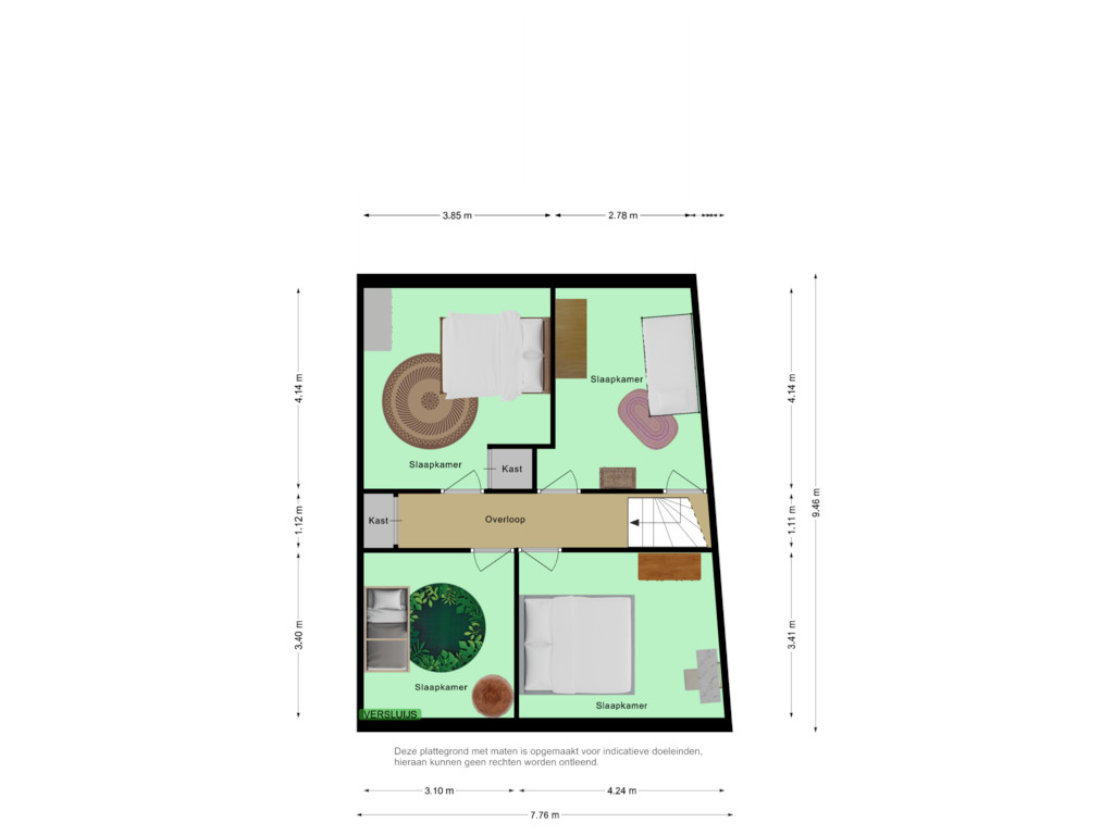 Bekijk plattegrond van Second floor van Sassenstraat 4