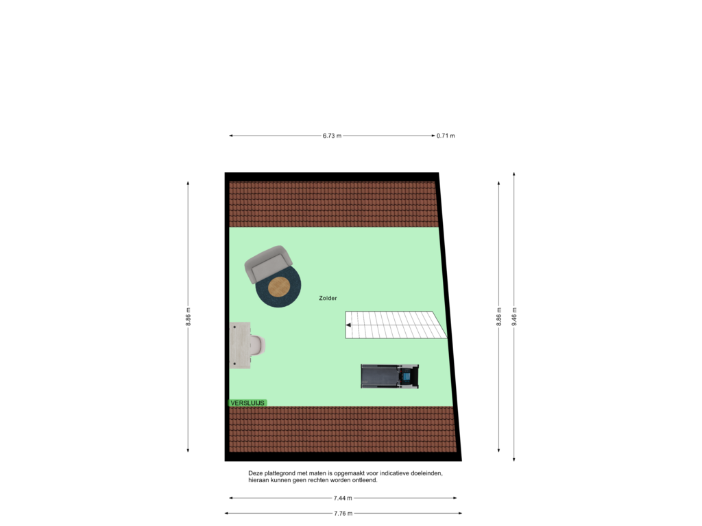 Bekijk plattegrond van Third floor van Sassenstraat 4