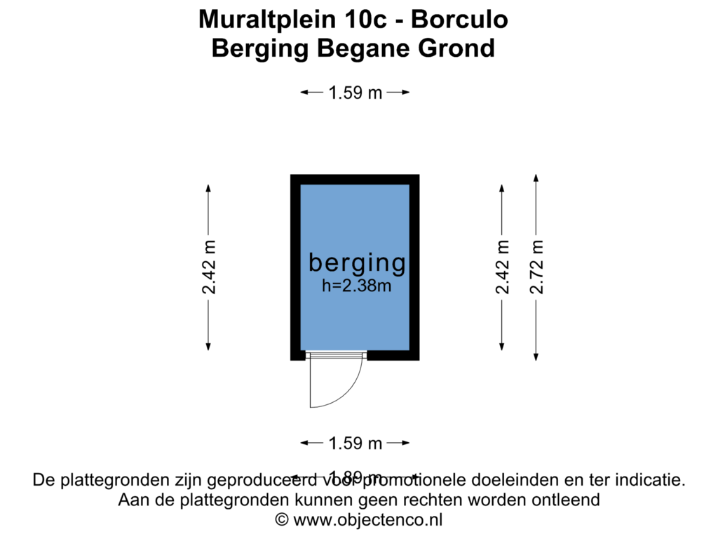 View floorplan of BERGING 1 of Muraltplein 10-C