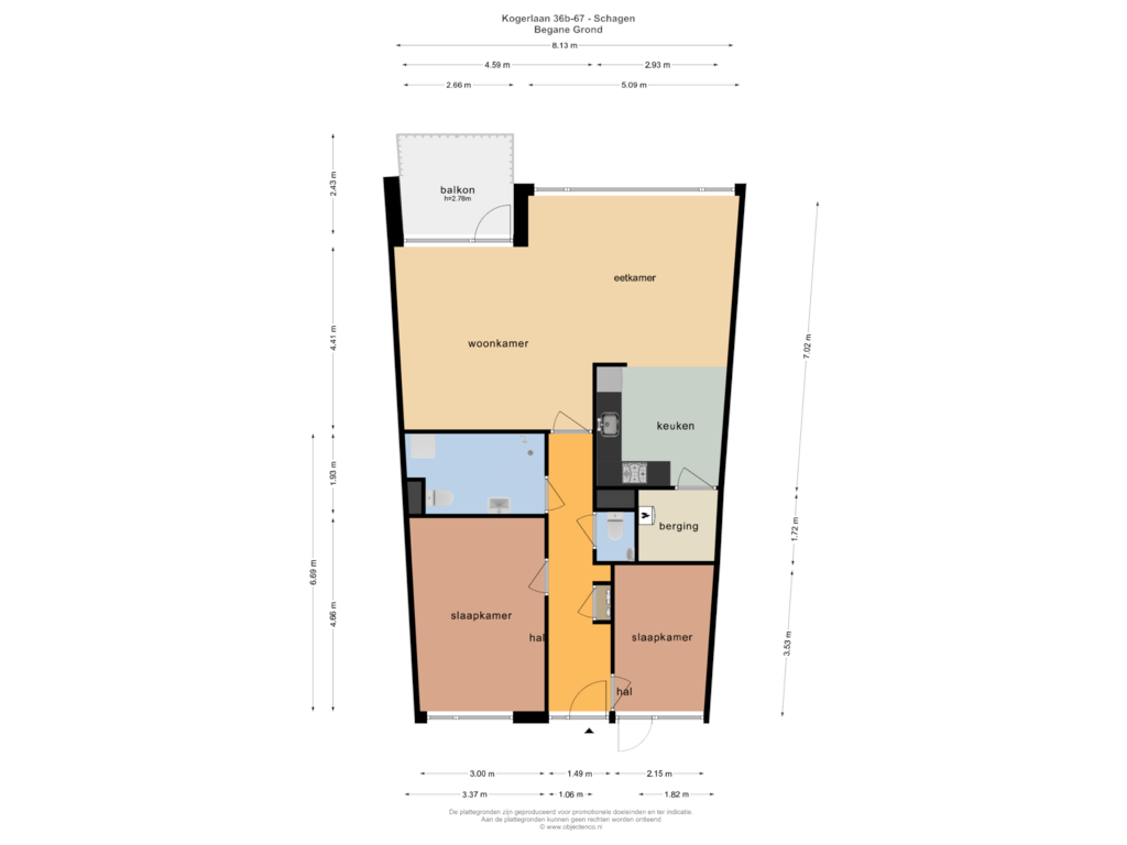 Bekijk plattegrond van BEGANE GROND van Kogerlaan 36-B67