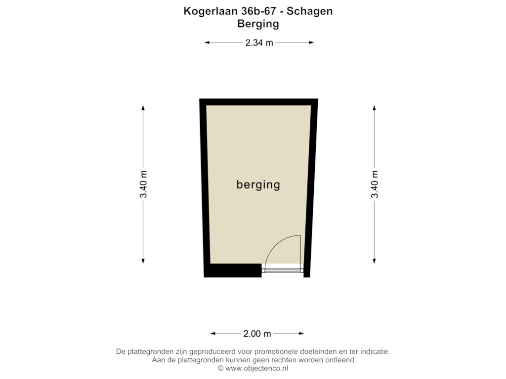 Bekijk plattegrond van BERGING van Kogerlaan 36-B67