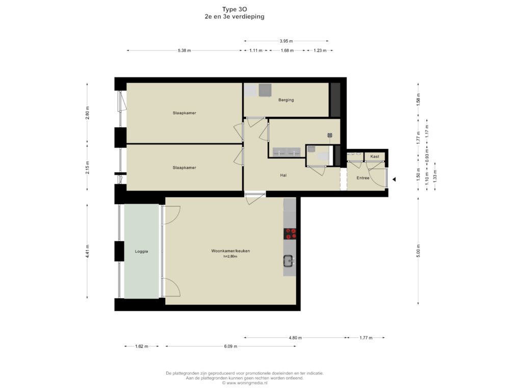 Bekijk plattegrond van 2e en 3e verdieping van SPOT Amsterdam | Scarlet (Bouwnr. D.03.04)