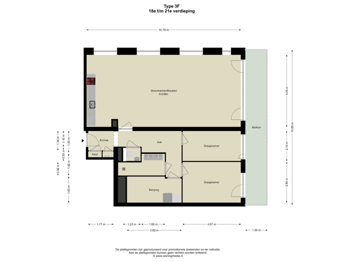 18e t/m 21e verdieping