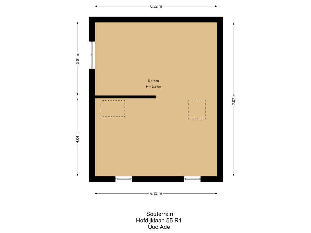 Bekijk plattegrond van Souterrain van Hofdijklaan 55-R1