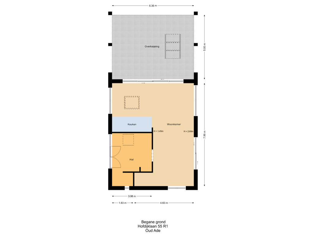 Bekijk plattegrond van Begane grond van Hofdijklaan 55-R1