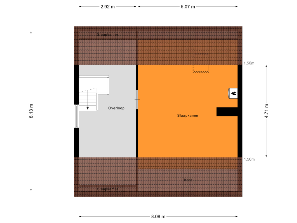 View floorplan of Tweede Verdieping of Rubenslaan 19