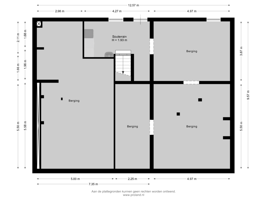 View floorplan of Souterrain of Leeuwarderweg 3