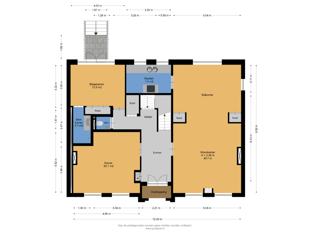 View floorplan of Begane Grond of Leeuwarderweg 3