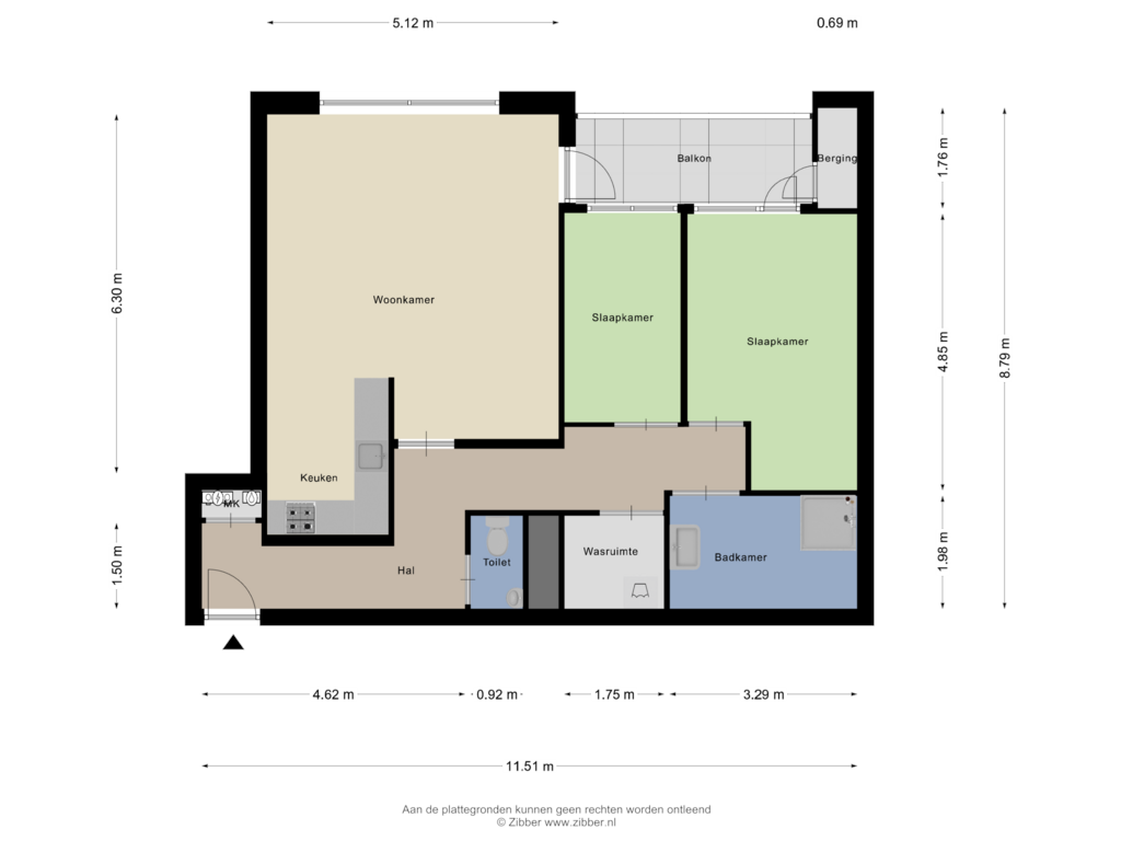 Bekijk plattegrond van Appartement van Van Obdamstraat 61