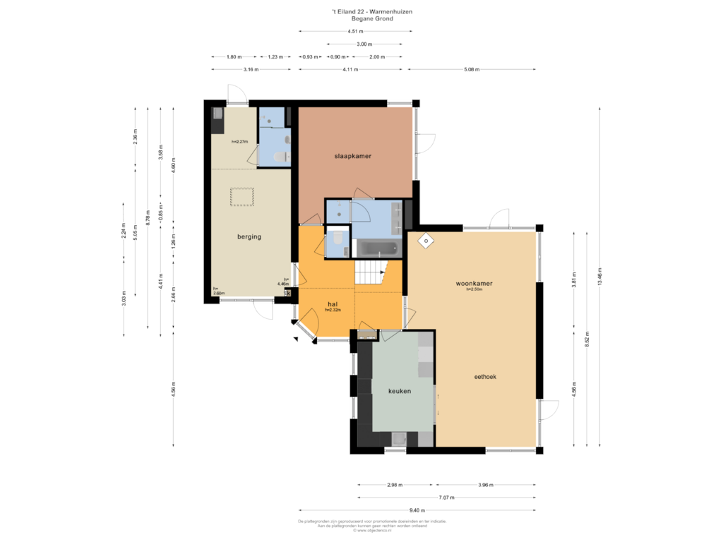 View floorplan of Begane Grond of 't Eiland 22