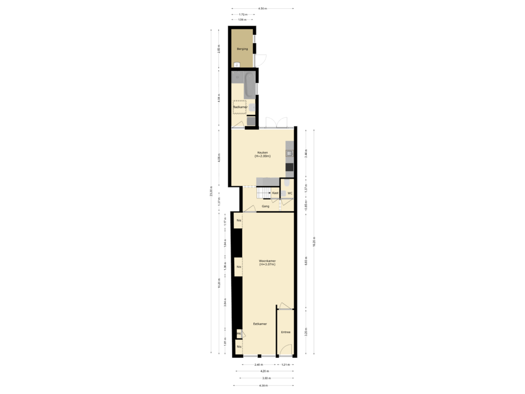 Bekijk plattegrond van begane grond van Voorstraat 160