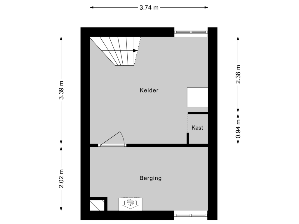 Bekijk plattegrond van Kelder van Raaphorstlaan 11-D