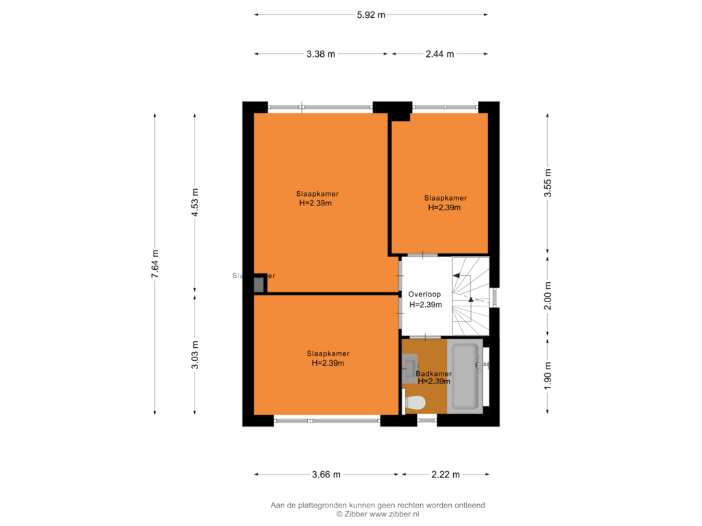 Bekijk plattegrond van Eerste Verdieping van Boterbloemstraat 2