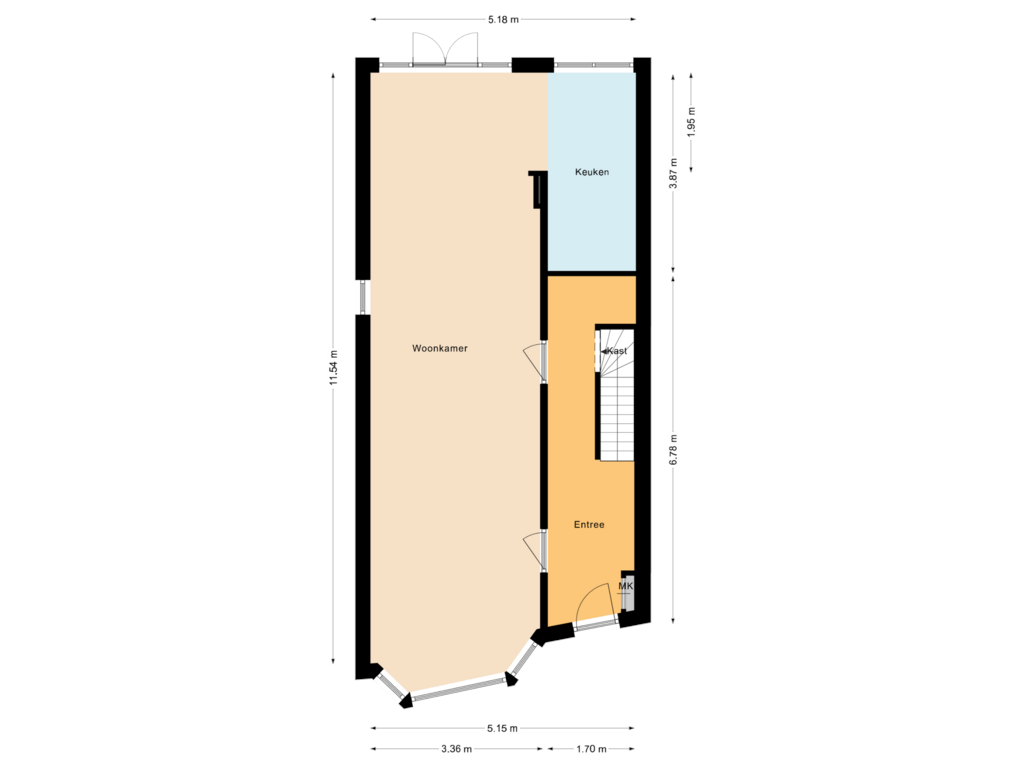 Bekijk plattegrond van Begane grond van Tesselschadestraat 83