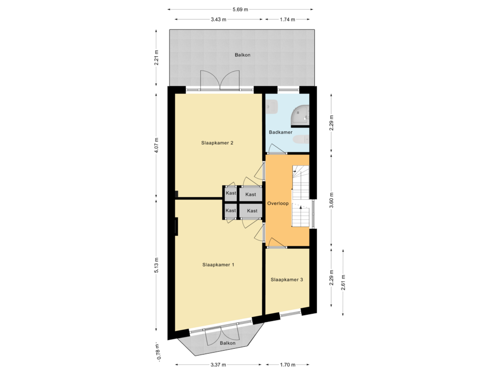 Bekijk plattegrond van Eerste verdieping van Tesselschadestraat 83