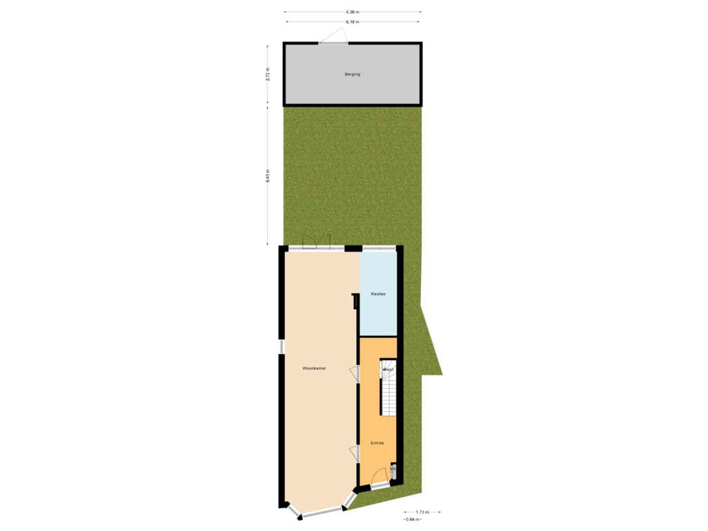 Bekijk plattegrond van Begane grond Met Tuin van Tesselschadestraat 83