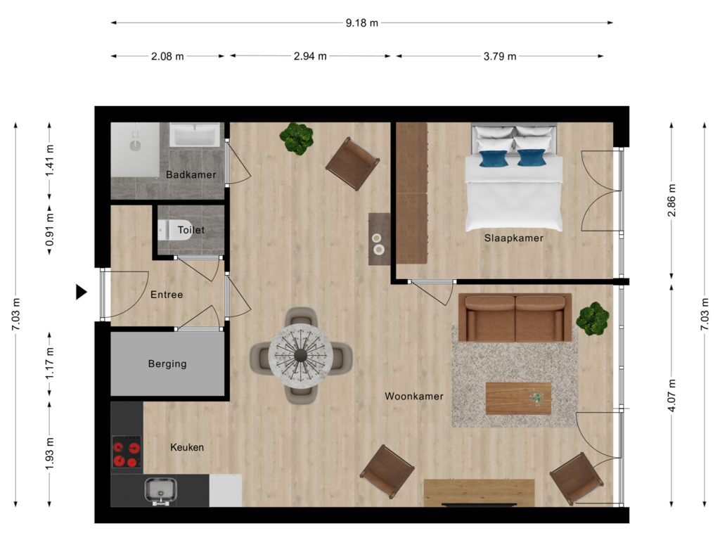 View floorplan of Begane Grond of Stijn Albregtsstraat 1-15