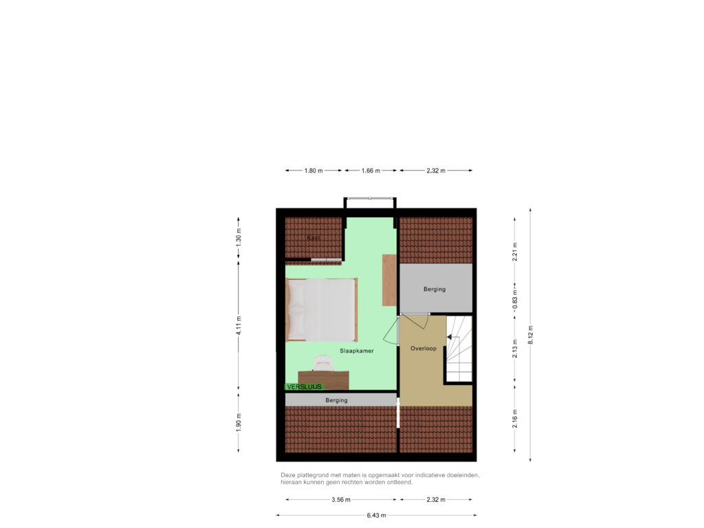 View floorplan of Third floor of Mariahoevestraat 1