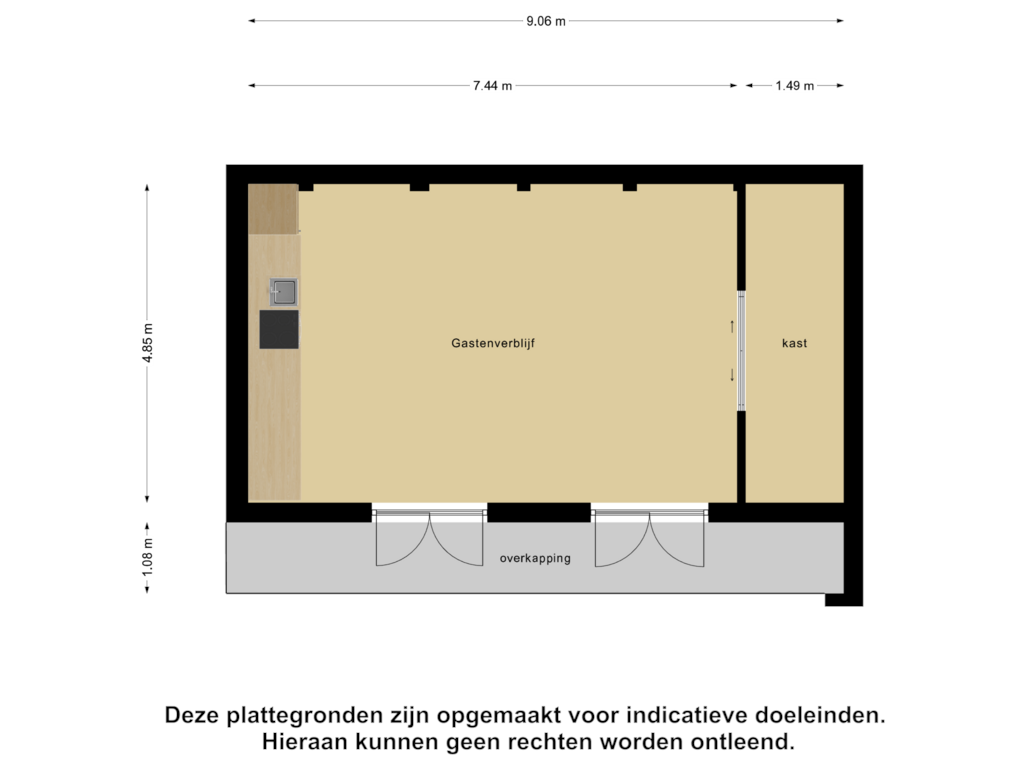 Bekijk plattegrond van Gastenverblijf van Hussenbergstraat 25