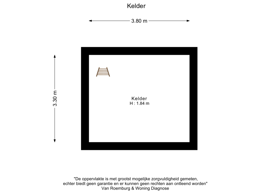 View floorplan of Kelder of Paul Krugerstraat 21