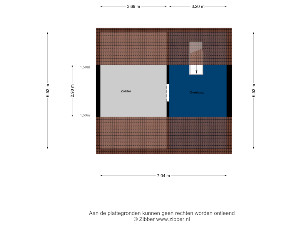 Bekijk plattegrond van Zolder van Kerkstraat-noord 44