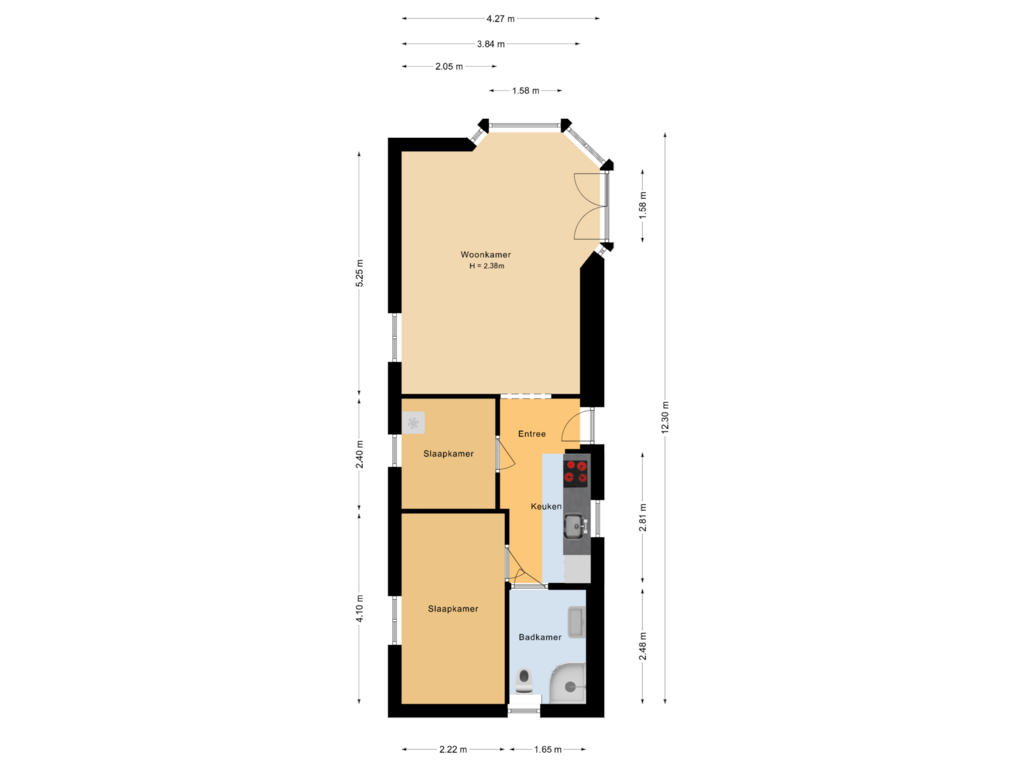 Bekijk plattegrond van Appartement van Zuiderweg 2-120