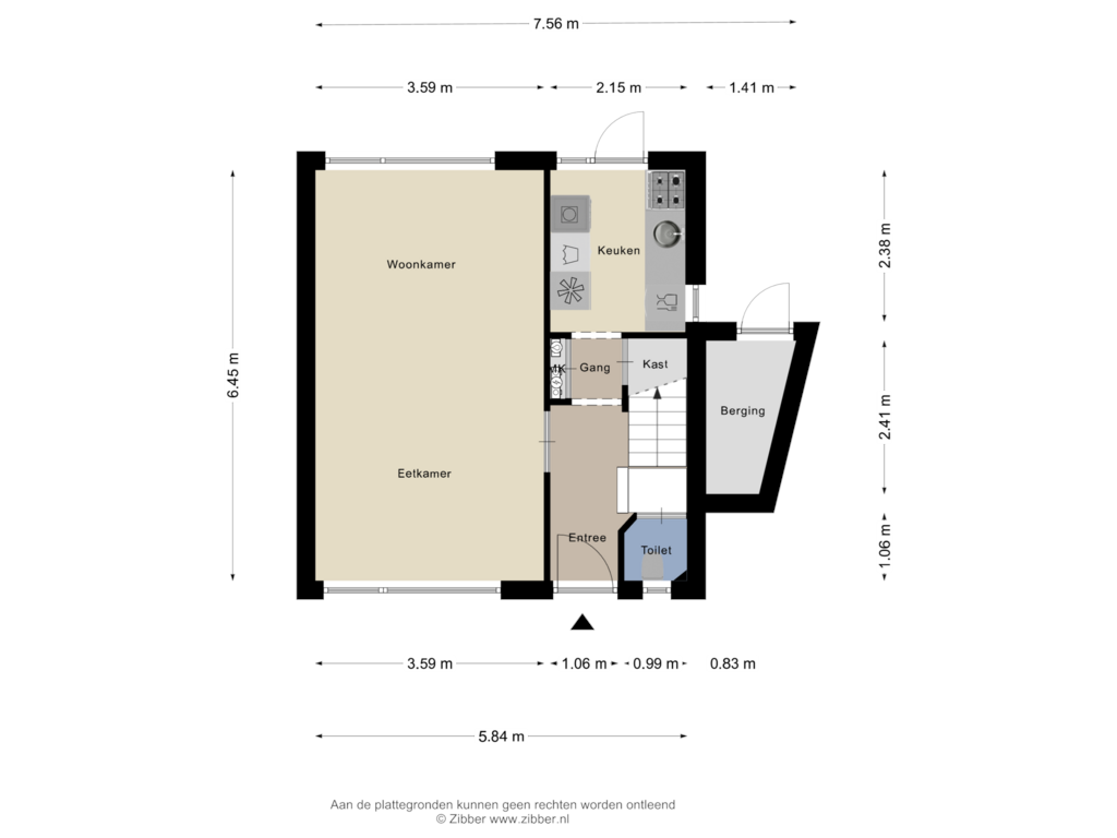 Bekijk plattegrond van Begane Grond van Terschellingstraat 14