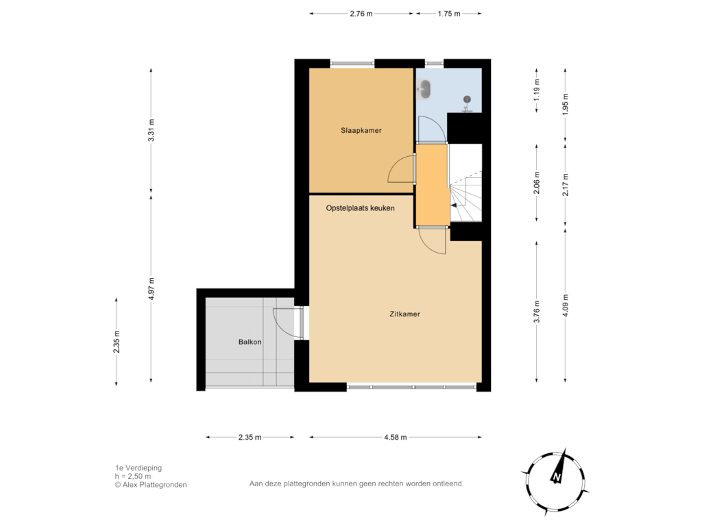 Bekijk plattegrond van 1e Verdieping van Gandhilaan 13