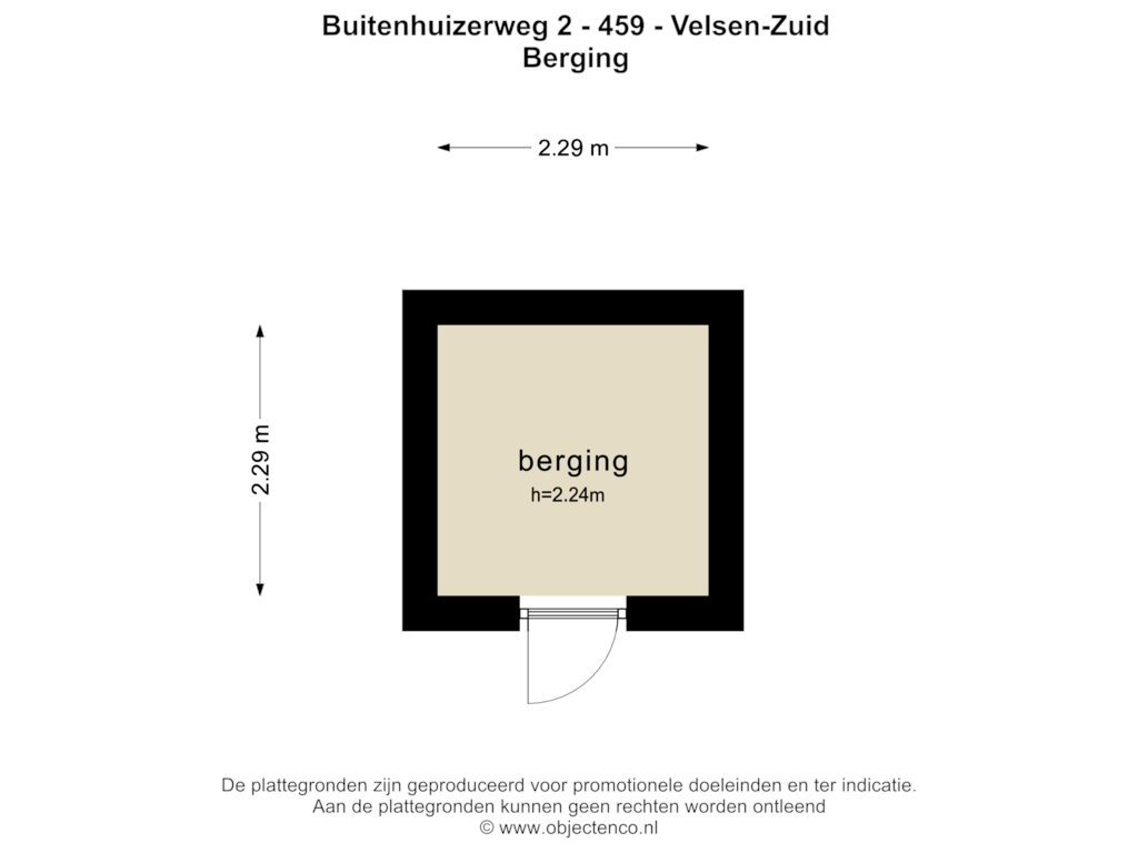 Bekijk plattegrond van BERGING van Droompark Buitenhuizen 459