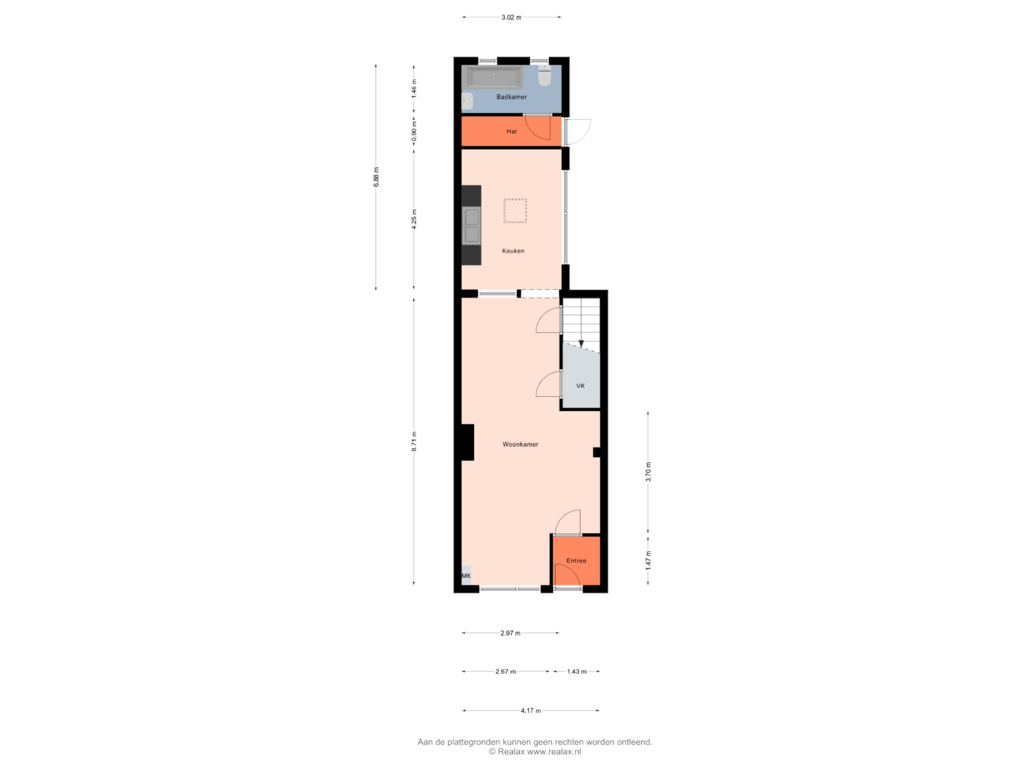 View floorplan of Begane graund of Rohofstraat 54