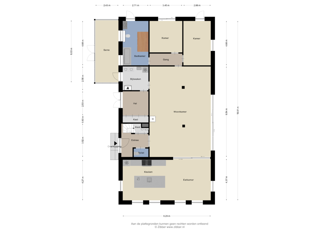 View floorplan of Begane grond of Bluesdreef 12