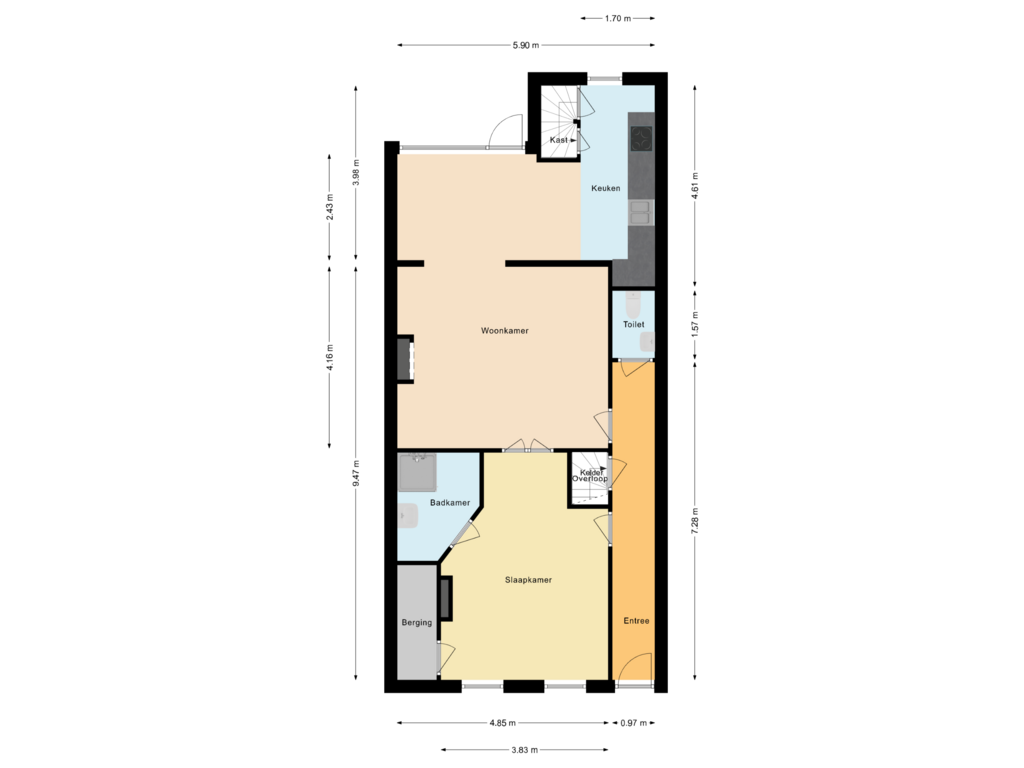 Bekijk plattegrond van Begane Grond van Tramsingel 90