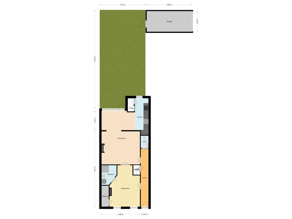 Bekijk plattegrond van Begane Grond Met Tuin van Tramsingel 90