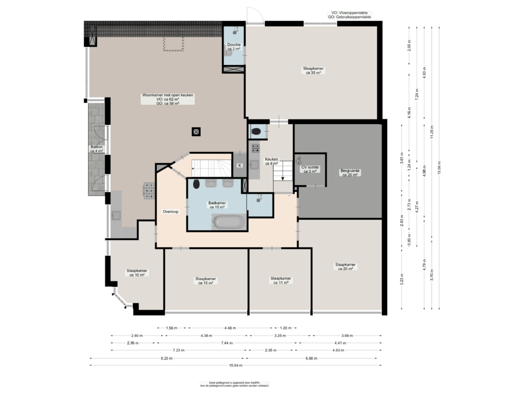 Bekijk plattegrond van Eerste verdieping van Poststraat 33-A