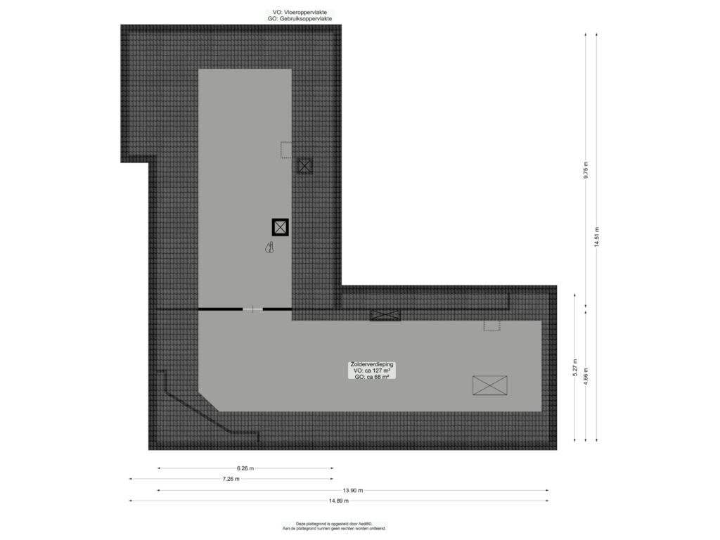 Bekijk plattegrond van Tweede verdieping van Poststraat 33-A