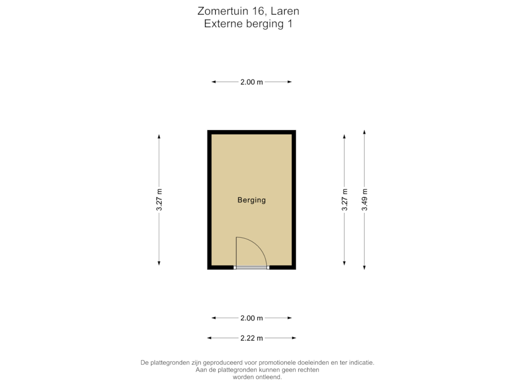 Bekijk plattegrond van Externe berging 1 van Zomertuin 16