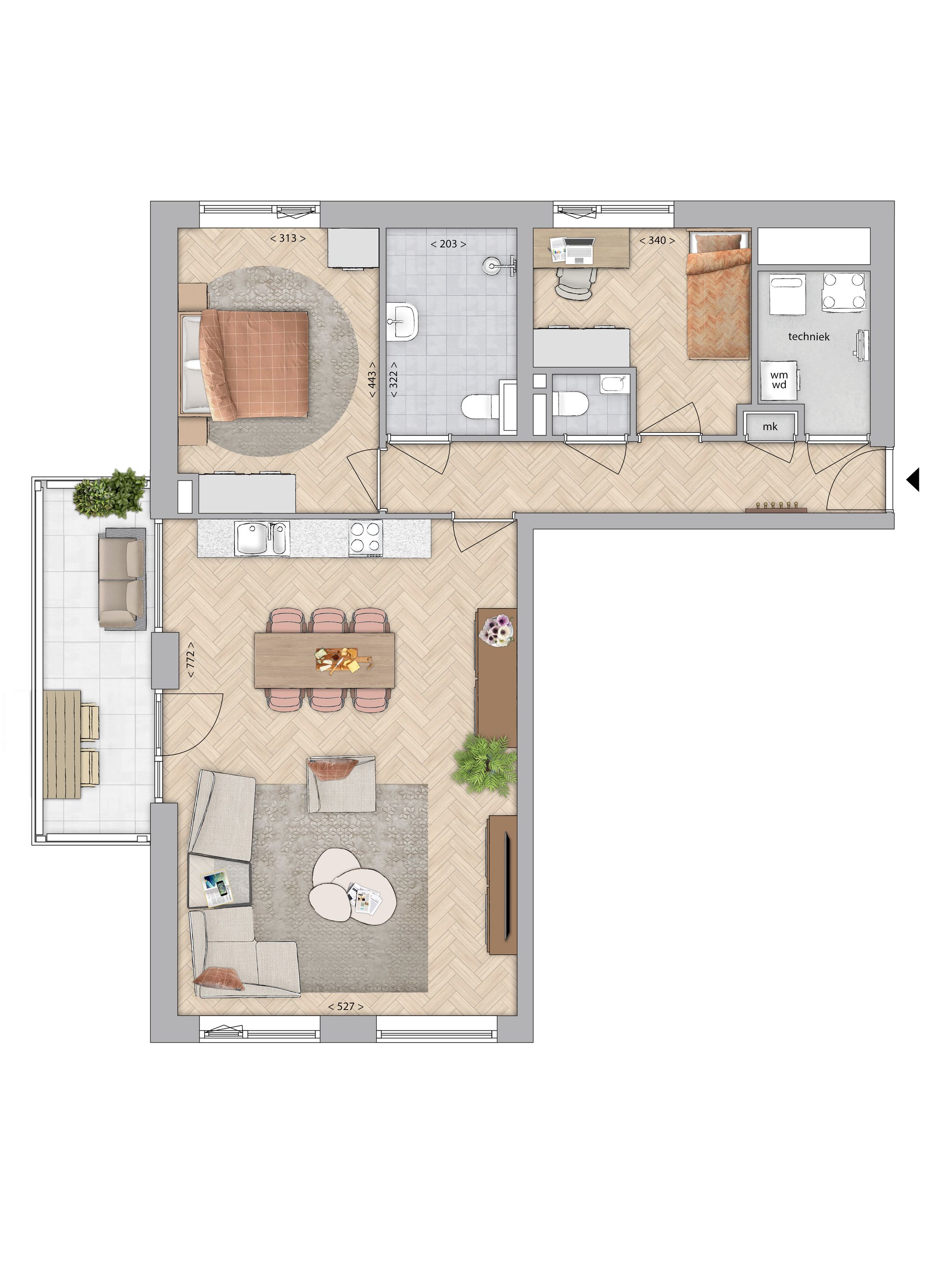 Foto 9 van 3-kamer appartement (Bouwnr. 201)