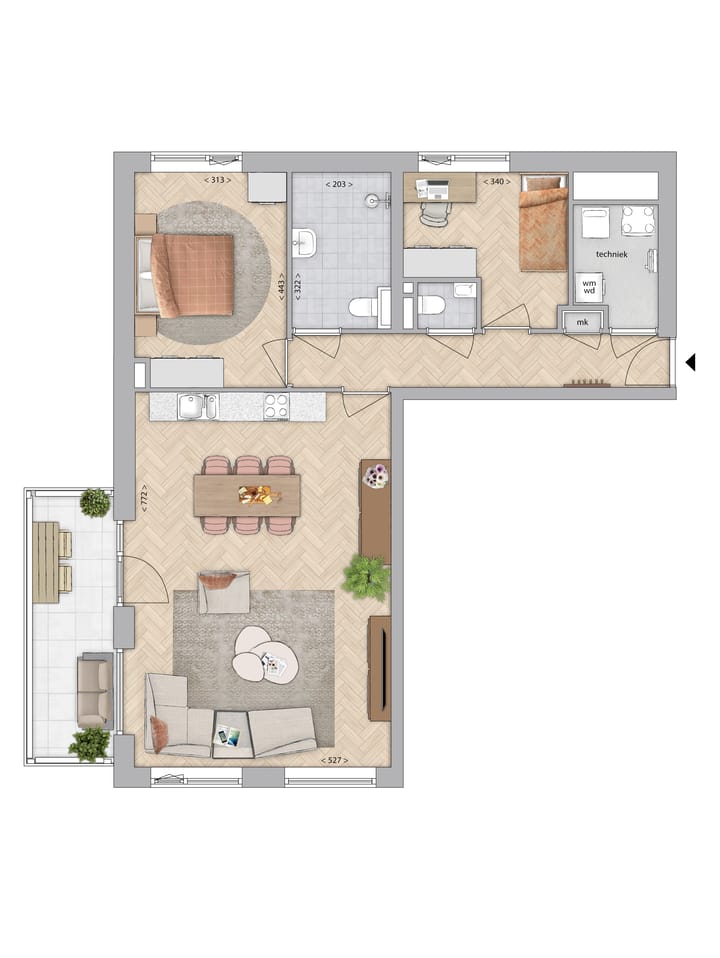 Photo 8 of 3-kamer appartement (Bouwnr. 304)