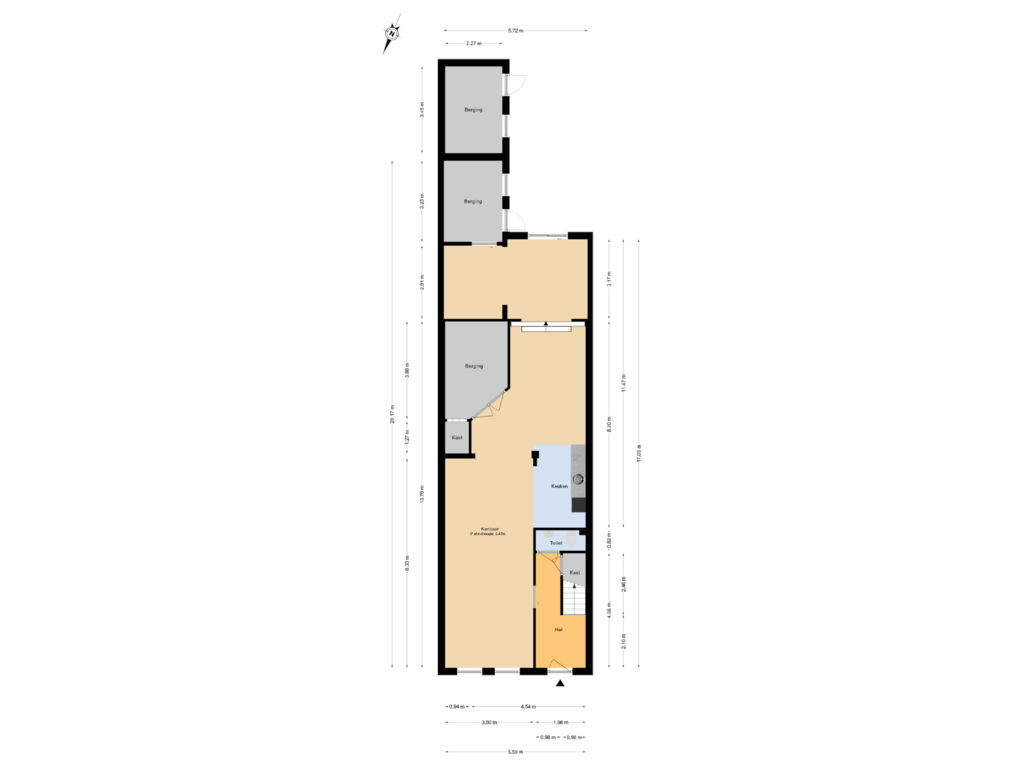 Bekijk plattegrond van Begane grond van Oosterstraat 72