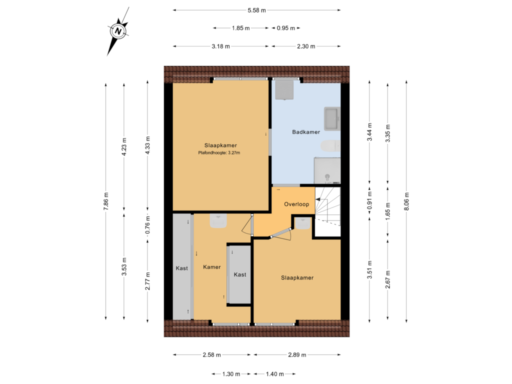 Bekijk plattegrond van 2e Verdieping van Oosterstraat 72