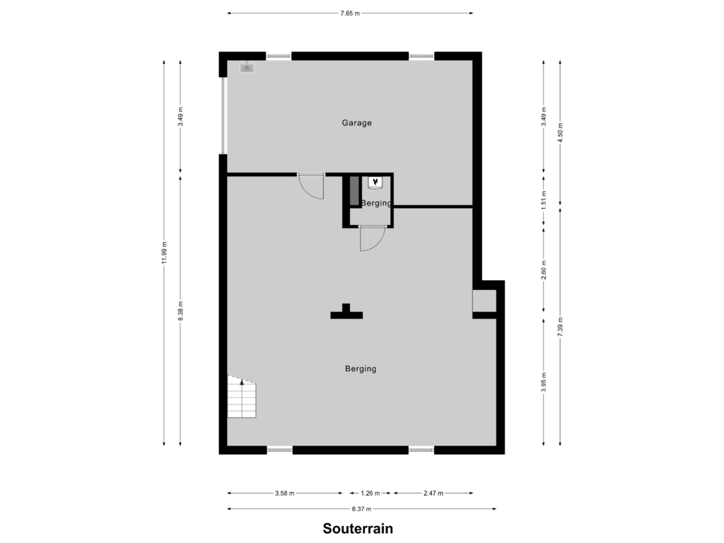 View floorplan of Souterrain of Kuiperweg 3-B