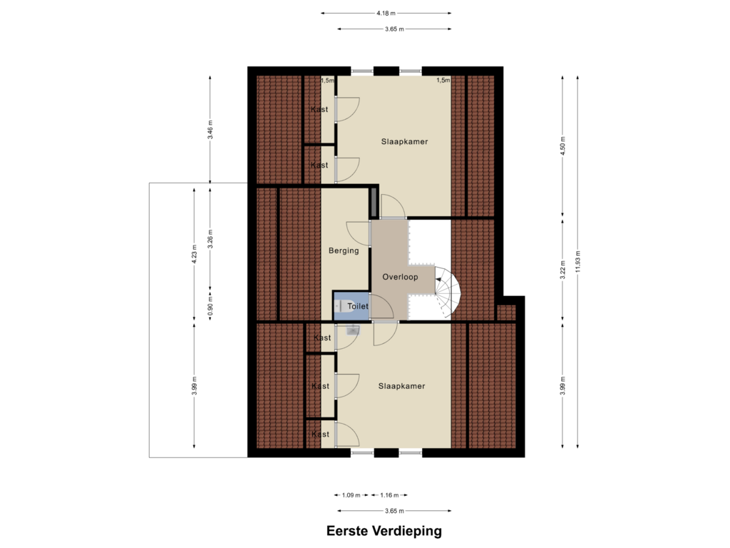 View floorplan of Eerste Verdieping of Kuiperweg 3-B