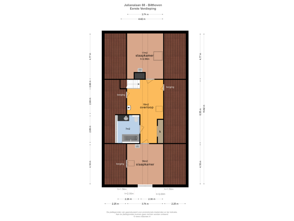 Bekijk plattegrond van EERSTE VERDIEPING van Julianalaan 88