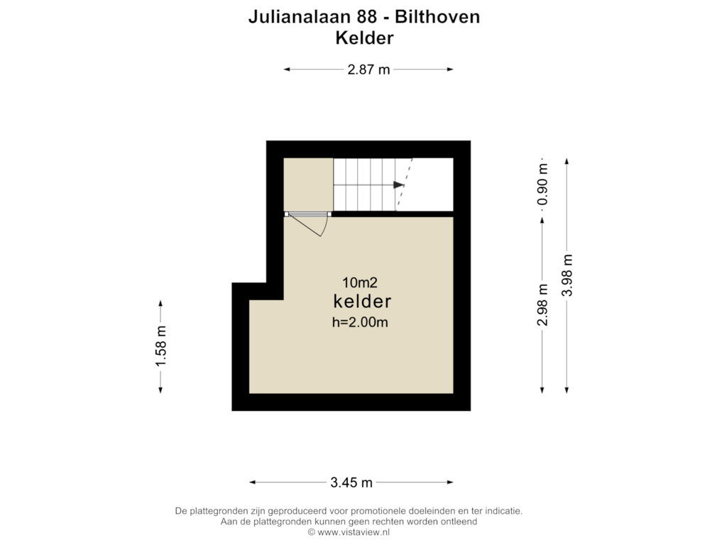 Bekijk plattegrond van KELDER van Julianalaan 88