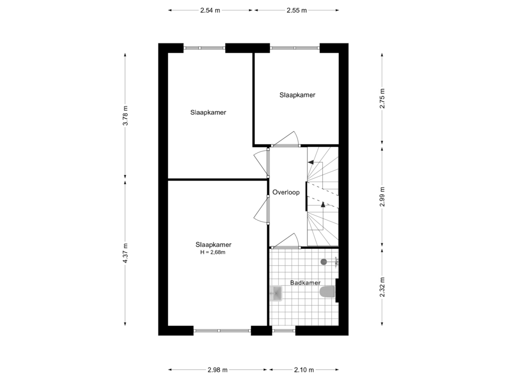 View floorplan of 1e Verdieping of Karper 30