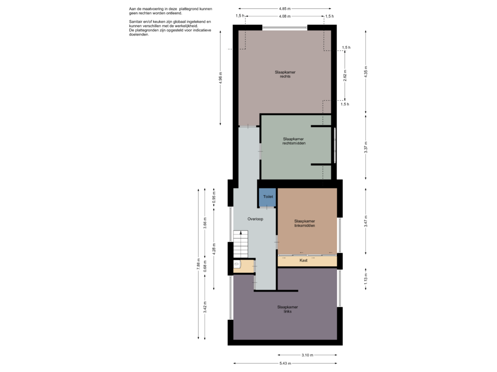 View floorplan of Eerste verdieping of Geleijn Cornelissestraat 9