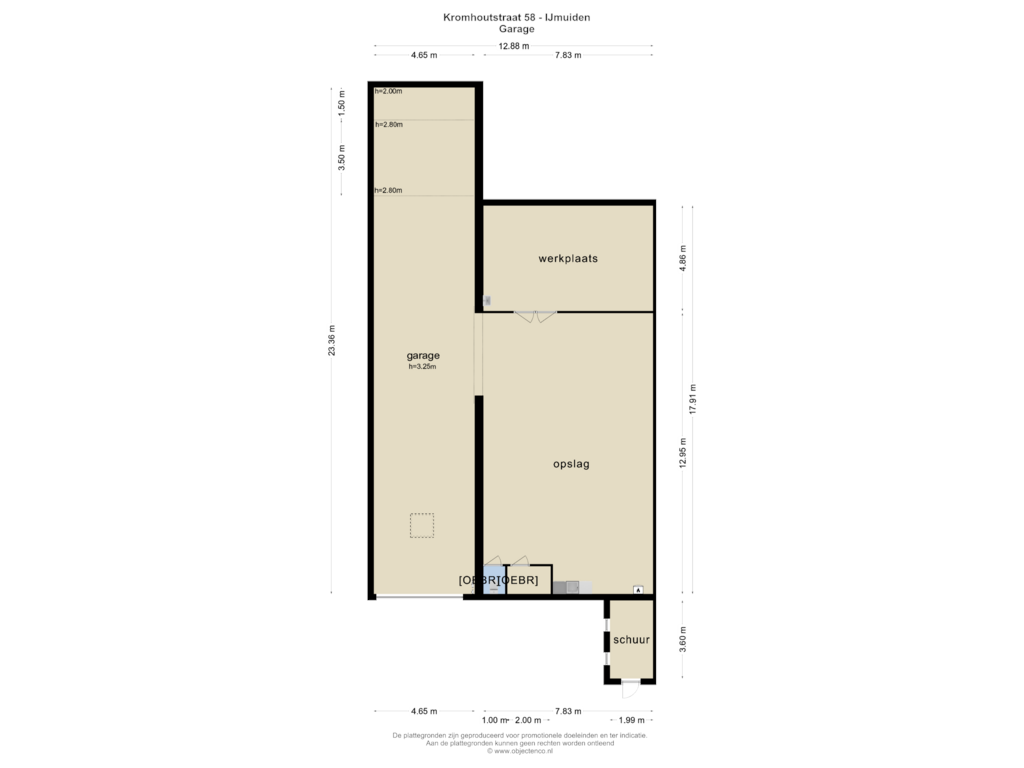 Bekijk plattegrond van Garage van Kromhoutstraat 58